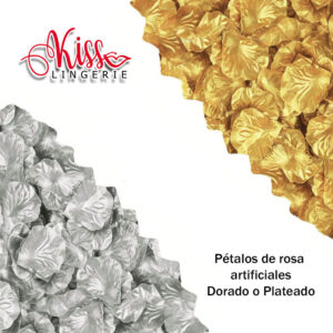 100 Pétalos de rosas artificiales metalizados